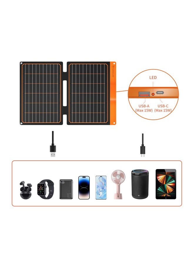 FlexSolar 20W Small Solar Panel Charger 5V USB-A USB-C Foldable Portable Lightweight ETFE Power Emergency Panel IP67 Waterproof for Hiking Camping Backpacking Phones Tablets Power Bank - Image 3