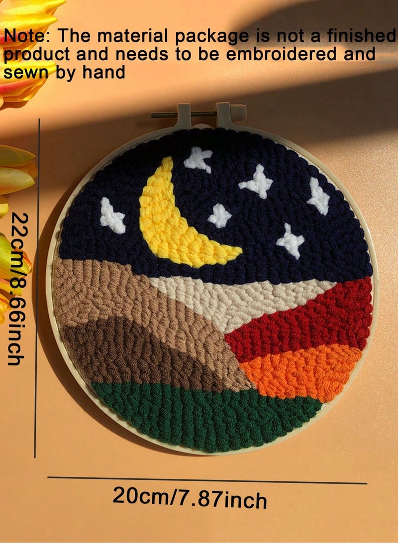 1pc DIY Embroidery Starter Kit for Beginners - Complete Handmade Craft Set with Embroidery Hoop, Printed Fabric, Needles, Color Threads, and Instructions, Perfect for Home Decor, Creative Art Projects, and Thoughtful Handmade Gifts - Image 4