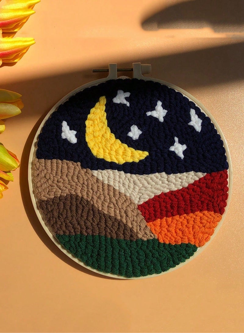 1pc DIY Embroidery Starter Kit for Beginners - Complete Handmade Craft Set with Embroidery Hoop, Printed Fabric, Needles, Color Threads, and Instructions, Perfect for Home Decor, Creative Art Projects, and Thoughtful Handmade Gifts - Image 1