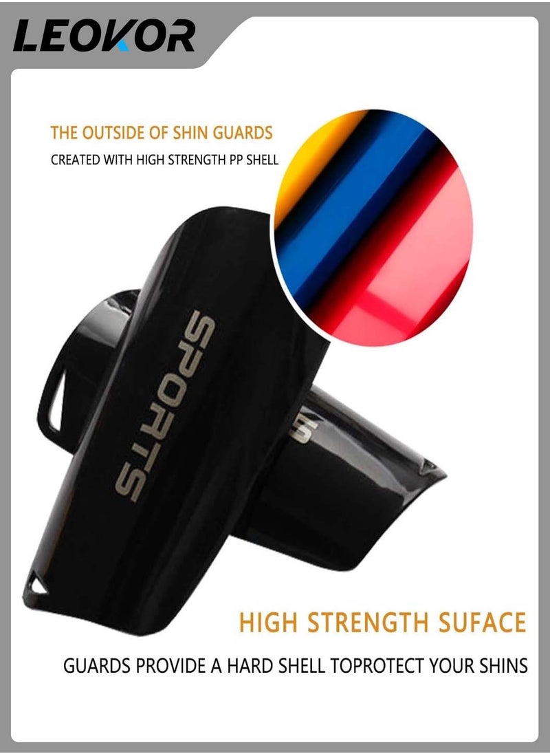 Football Shin Guards Set,with Shin Guard Sleeves and Non-Slip Socks and Shin Guards,Adult Youth Soccer Shin Guards,Soccer Games Leg Protection,Reduce Shocks and Injuries