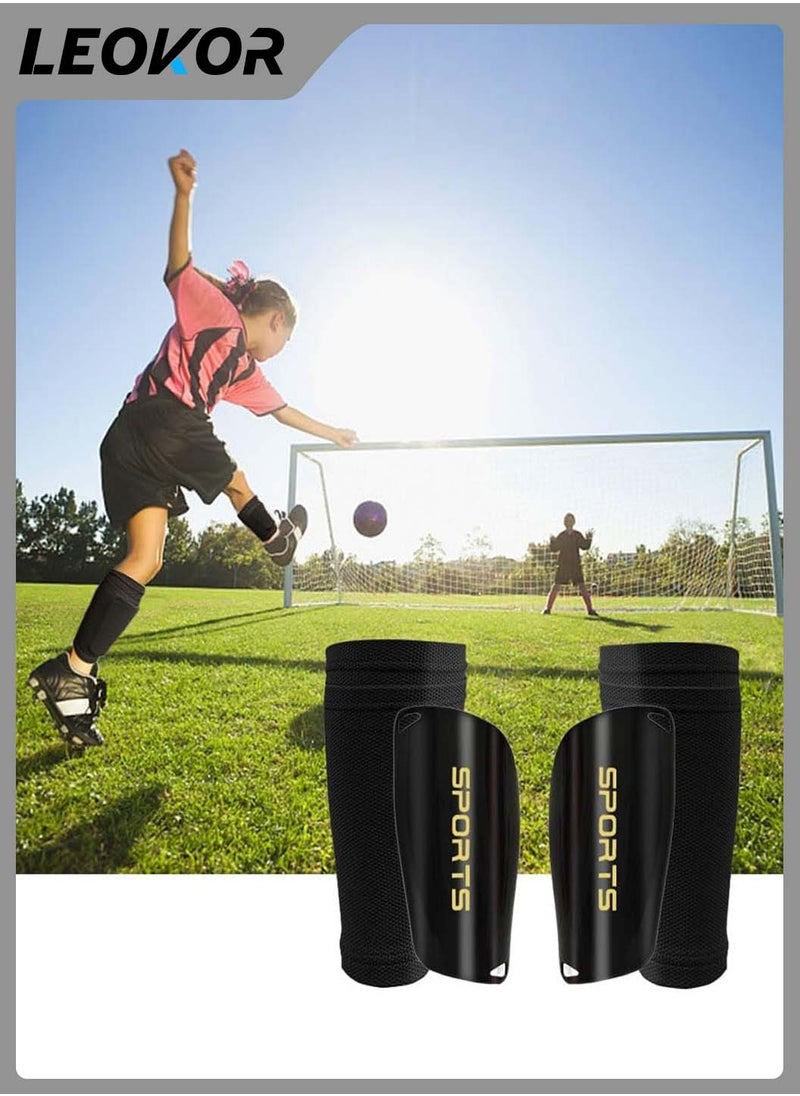 Football Shin Guards Set,with Shin Guard Sleeves and Non-Slip Socks and Shin Guards,Adult Youth Soccer Shin Guards,Soccer Games Leg Protection,Reduce Shocks and Injuries