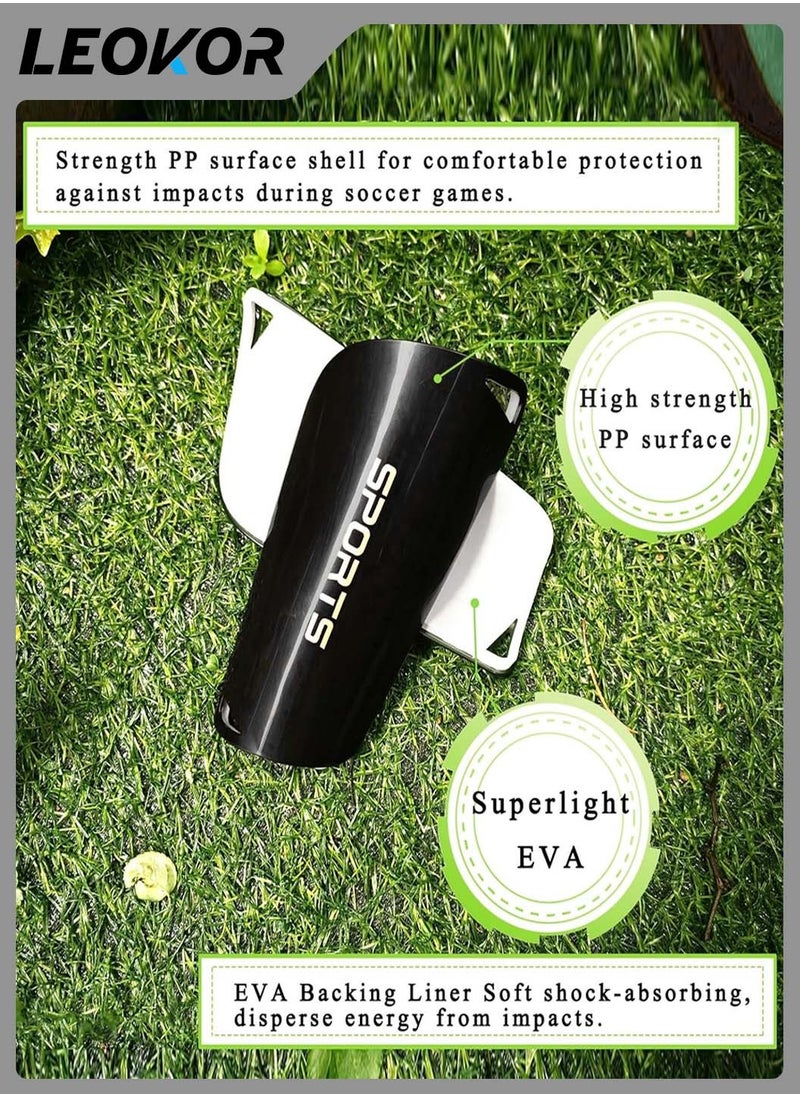 Football Shin Guards Set,with Shin Guard Sleeves and Non-Slip Socks and Shin Guards,Adult Youth Soccer Shin Guards,Soccer Games Leg Protection,Reduce Shocks and Injuries