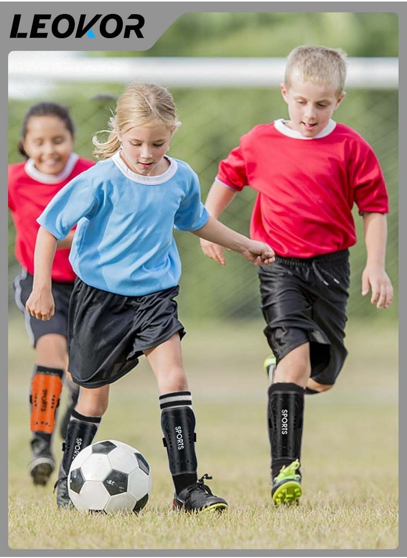 Football Shin Guards Set,with Shin Guard Sleeves and Non-Slip Socks and Shin Guards,Adult Youth Soccer Shin Guards,Soccer Games Leg Protection,Reduce Shocks and Injuries