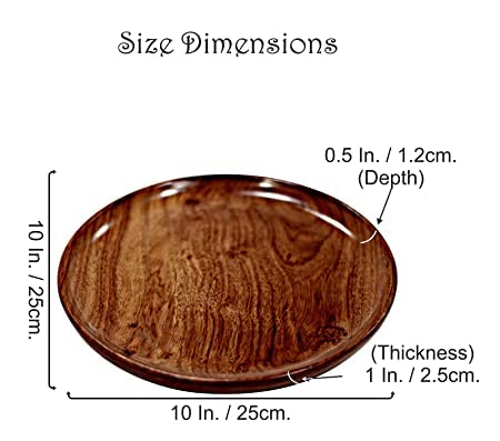 CRAFTCASTLE Handicrafts Beautiful Table Decor Round Shape Artistic Wooden Plate for Home and Kitchen 10x10 Inch Sheesham Wood Brown (Set of 1) - Image 3