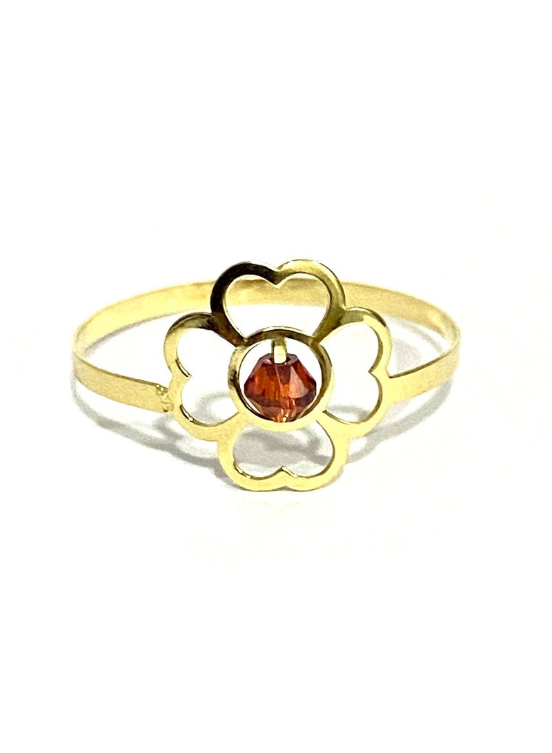 Hamsa.ae 18K Pure Gold Elegant Flower Zircon Stone Ring  - Image 2