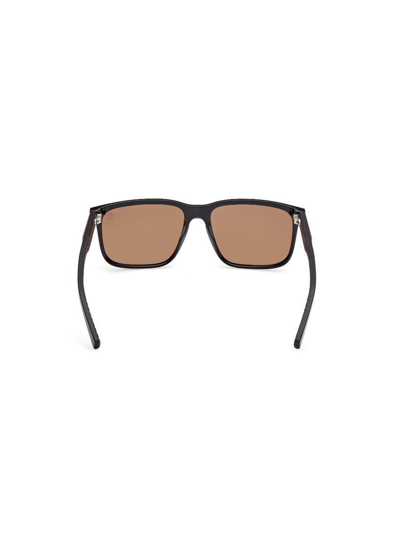 TIMBERLAND FULL RIM MALE SQUARE BLACK INJECTED SUNGLASSES - Image 4