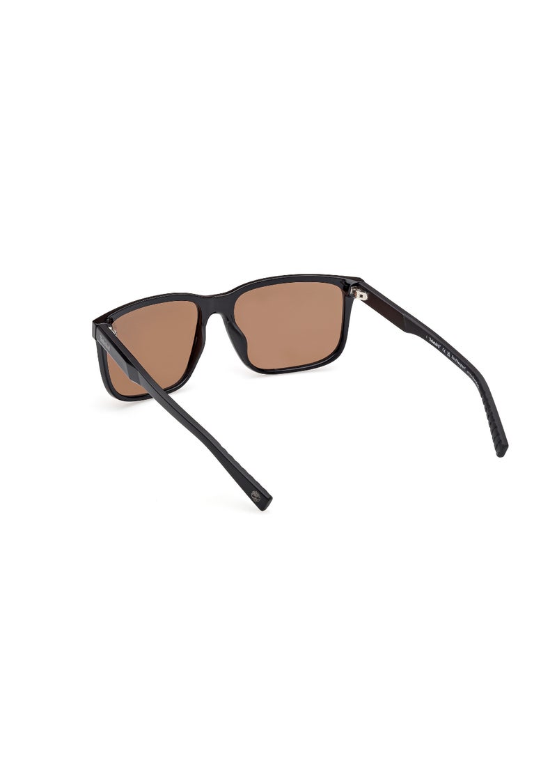 TIMBERLAND FULL RIM MALE SQUARE BLACK INJECTED SUNGLASSES - Image 3