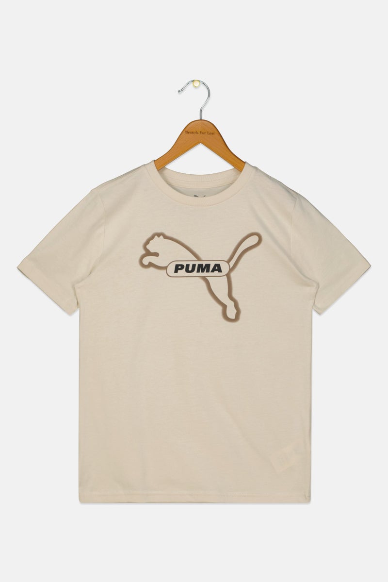 PUMA Kids Boy Sportswear Fit Short Sleeve Outdoor T-Shirt, Light Beige - Image 1