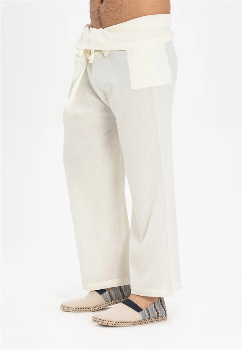 اليش شيل بيزي Men's Sile Diaper Thai Fishing Trousers Cream Cream