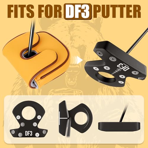 LZFAN Golf Club Head Cover Golf Head Cover Driver Headcover Fairway Wood Headcover Hybrid Club Head Cover Golf Blade Mallet DF3 Putter Cover Beer Bear - Image 2
