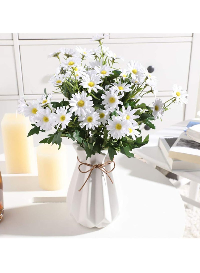 SYOSI 5 Pcs Artificial Cosmos Silk Flowers, White Gerber Daisy Floral Arrangements, Perfect for Wedding Bouquets, Table Centerpieces, Home, Kitchen, Garden, Party Decorations - Image 1