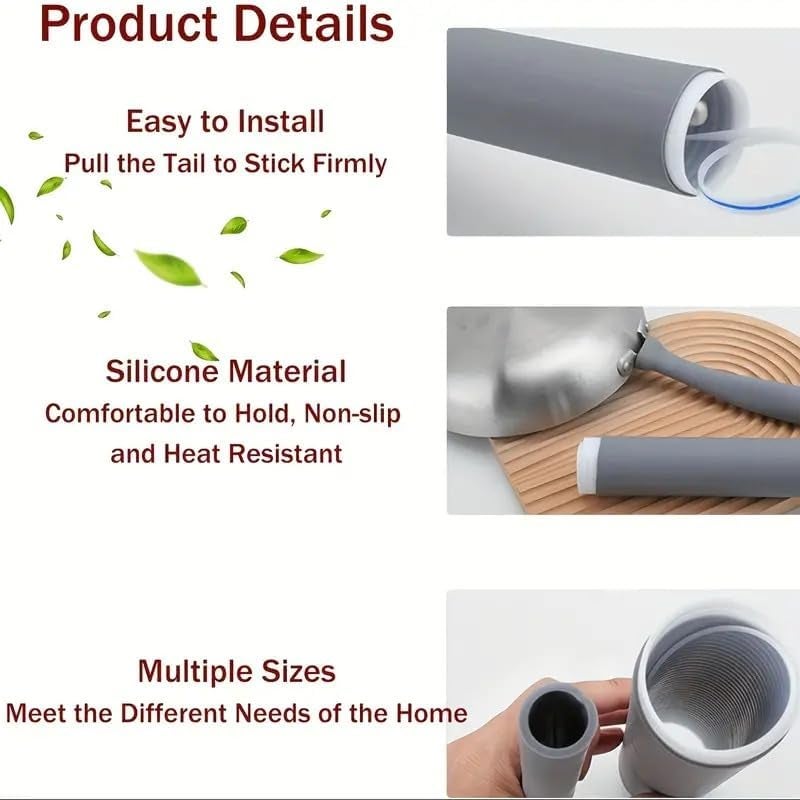 Anadi Anadi Pot Handle Heat Insulation Silicon Cover, Pot Handle Covers Heat Resistant, Silicone Thermal Insulation Handle Cover, Silicone Pot Handle Cover, Cast Iron Handle Cover (18 CM) (Pack of 1)  - Image 4