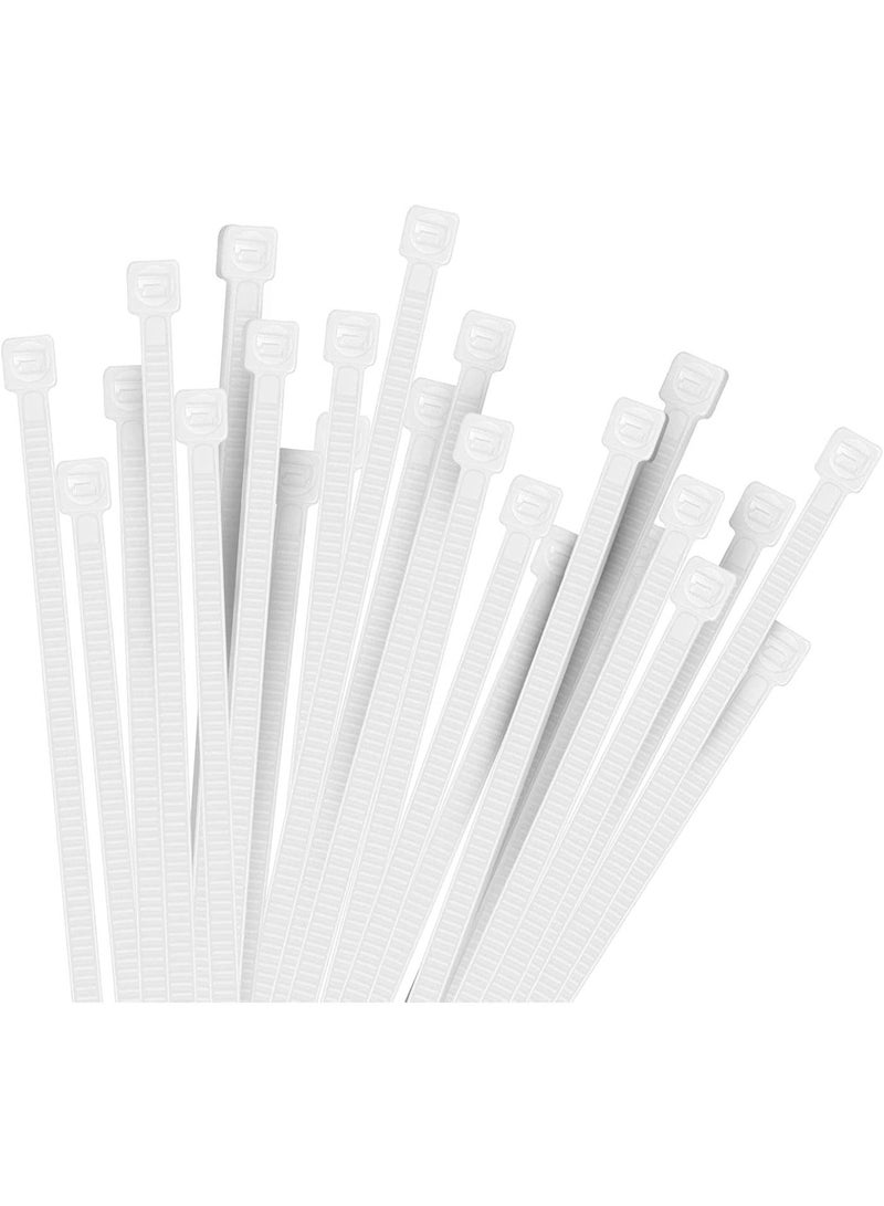Lyaxm 100 Pieces 6 inch Cable Zip Ties Self Locking Heavy Duty, Premium Plastic Wire Ties with 50 LBS Tensile Strength,  Nylon Cable Ties elf-Locking White Nylon Cable Tie Wraps Straps for Indoor and Outdoor - Image 1