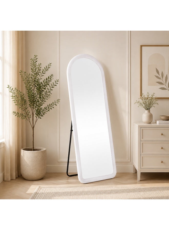 alsaada home Rectangular Wall Mounted Decor Mirror with Metal Frame, 160x60 cm - White - Image 2