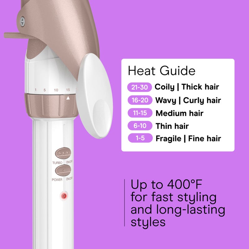 Conair Double Ceramic 1 Â½-Inch Curling Iron, 1 Â½-Inch Barrel Creates Soft Waves & Curls, Hair Curler for Use on Medium & Long Hair, White/Rose Gold - Image 4