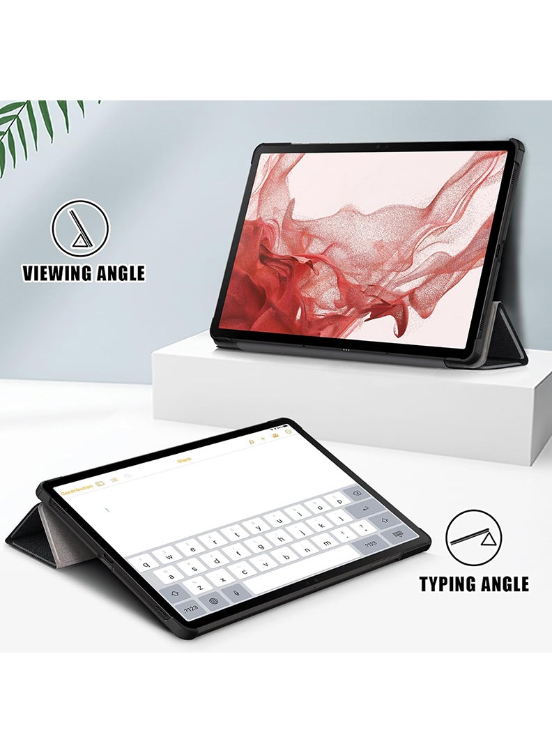 Theodor Protective Flip Case For Samsung Galaxy Tab S9 With Trifold Stand Auto Wake Sleep Shockproof Cover Surf waves chill beach black copy - Image 4