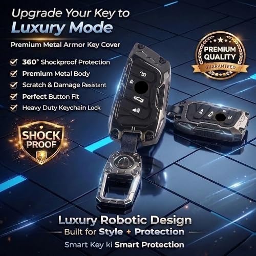 Coll of Fest Metal Silicon Key Cover Compatible with BMW X1 X3 X6 X5 | 5, 6, 7 Series gt Series M, X Series 4 Button Smart Key Special Feature Visible in Low-Light Condition - Image 3