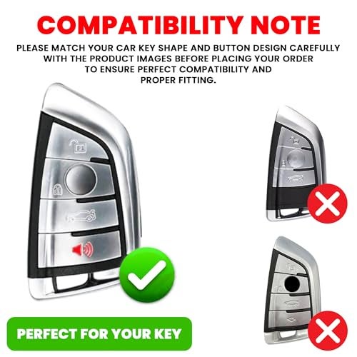 Coll of Fest Metal Silicon Key Cover Compatible with BMW X1 X3 X6 X5 | 5, 6, 7 Series gt Series M, X Series 4 Button Smart Key Special Feature Visible in Low-Light Condition - Image 2