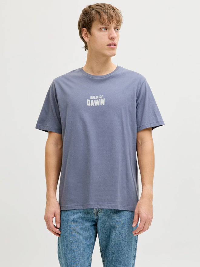 Rebel Men Grey Graphic Print Crew Neck T-Shirt - Image 3
