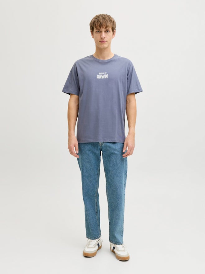 Rebel Men Grey Graphic Print Crew Neck T-Shirt - Image 5