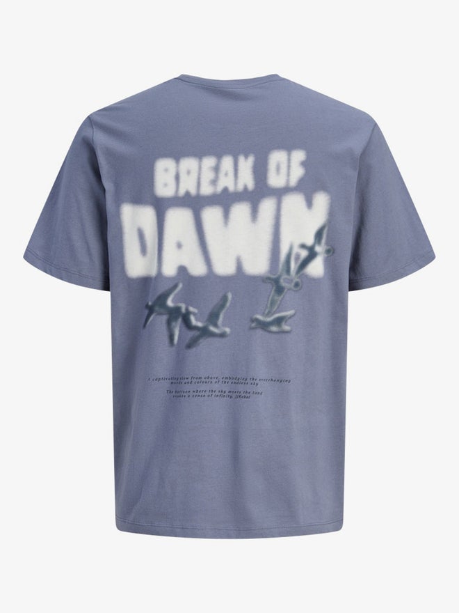 Rebel Men Grey Graphic Print Crew Neck T-Shirt - Image 2