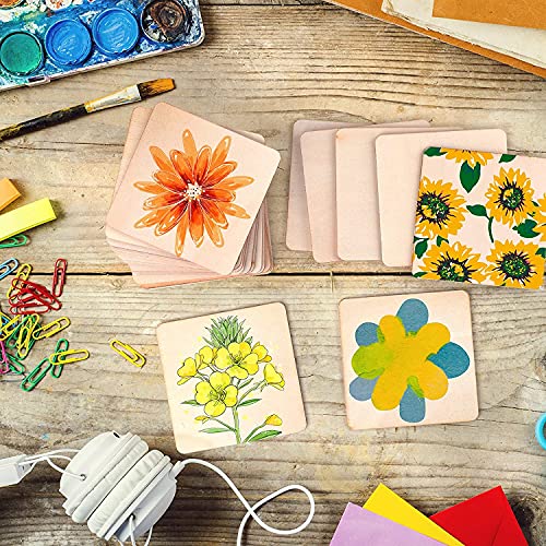 Haoser 50 Pieces 3 Inches Unfinished MDF Pieces Square Blank Round Corners Pine MDF Sheets for DIY Arts Craft Project, Square Shape Blank Pieces for Your Creativity - Image 3