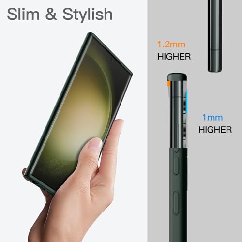 JETech Slim Fit Case for Samsung Galaxy S23 Ultra 5G 68Inch Soft TPU Thin Protective Phone Cover with Matte Finish Shockproof Midnight Green - Image 3