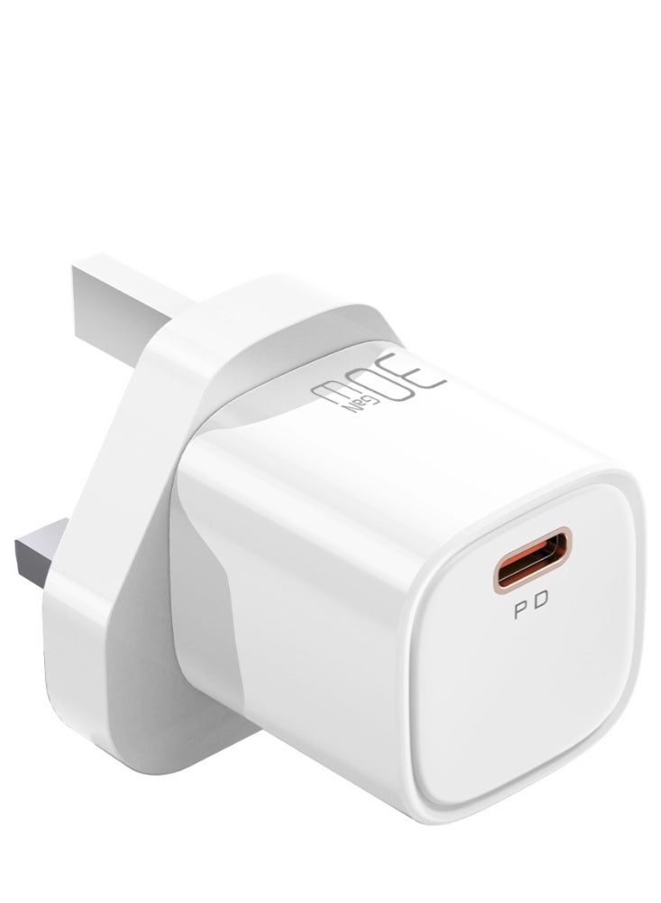 Mcdodo CH-0580 30W USB-C PD Mini GaN Fast Charger UK Plug White Single Port Type-C Wall Adapter - Image 1