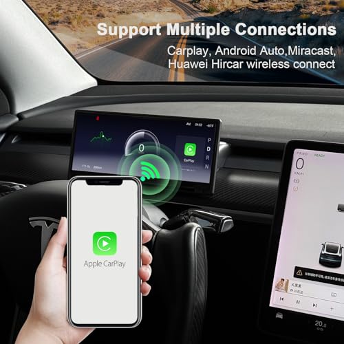 Tlyard 8.9" Heads Up Display for Tesla Model 3 Highland 2024 2025, 2.5D HD Thin CarPlay & Android Auto OTA Updates, No Block AC Vent Sync Autopilot Data with Front Camera - Image 2