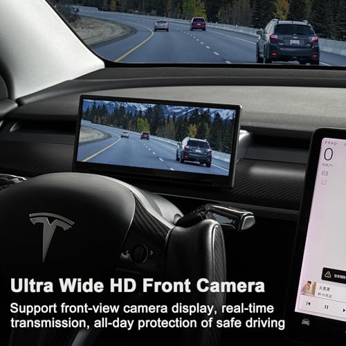 Tlyard 8.9" Heads Up Display for Tesla Model 3 Highland 2024 2025, 2.5D HD Thin CarPlay & Android Auto OTA Updates, No Block AC Vent Sync Autopilot Data with Front Camera - Image 5
