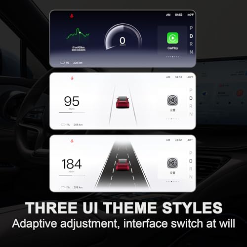 Tlyard 8.9" Heads Up Display for Tesla Model 3 Highland 2024 2025, 2.5D HD Thin CarPlay & Android Auto OTA Updates, No Block AC Vent Sync Autopilot Data with Front Camera - Image 4