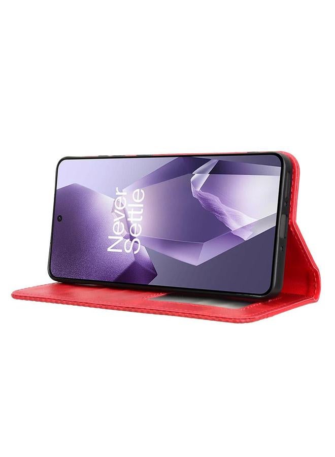 اس-توب جراب لهاتف OnePlus Ace 5 5G / 5 Pro 5G / 13R 5G جراب هاتف جلدي بمشبك مغناطيسي بتصميم كلاسيكي - Image 5