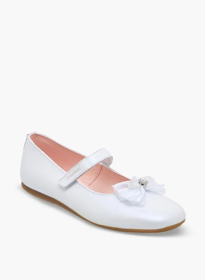 بابلوسكي Girls Bow Embellished School Mary Jane Shoes