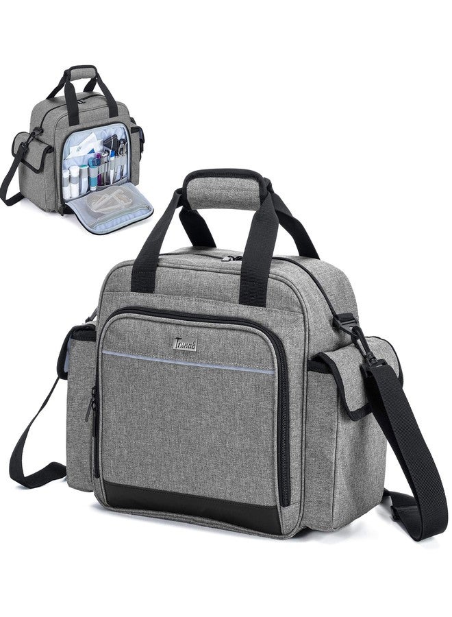 Trunab Home Health Nurse Bag Empty, Portable Medical Supplies Shoulder Bag for Hospice, Home Visit, Hospital Interns, Grey, Bag Only - Image 1