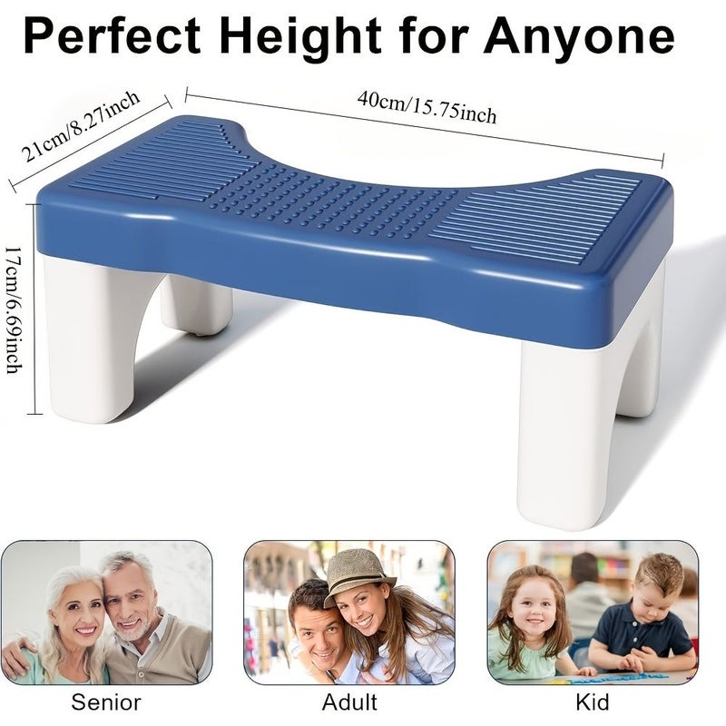 Blue Adult Toilet Stool For Pooping Durable Plastic Step Stool For Bathroom Use Portable Easy Clean Squatting Stool - Image 2