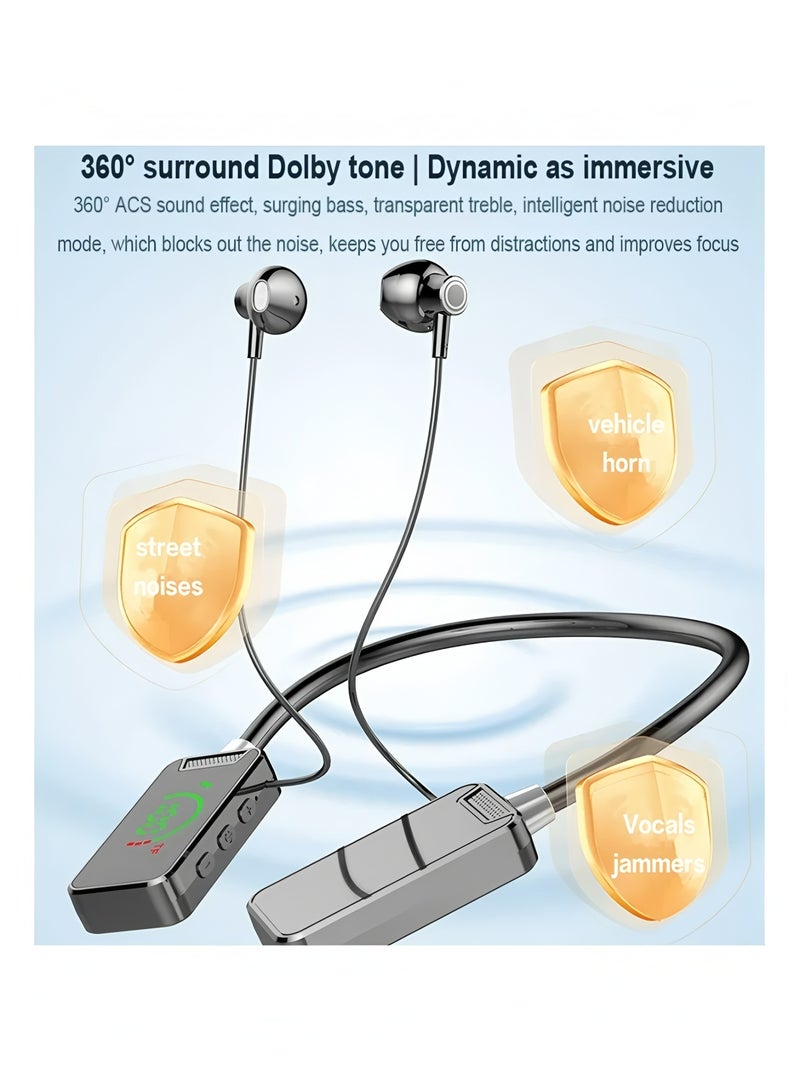 Flyview Bluetooth Wireless Headphones Bluetooth Neckband Earphones LED Display Hifi 9D Stereo Sports Headset Long PlayTime Handsfree - Image 4