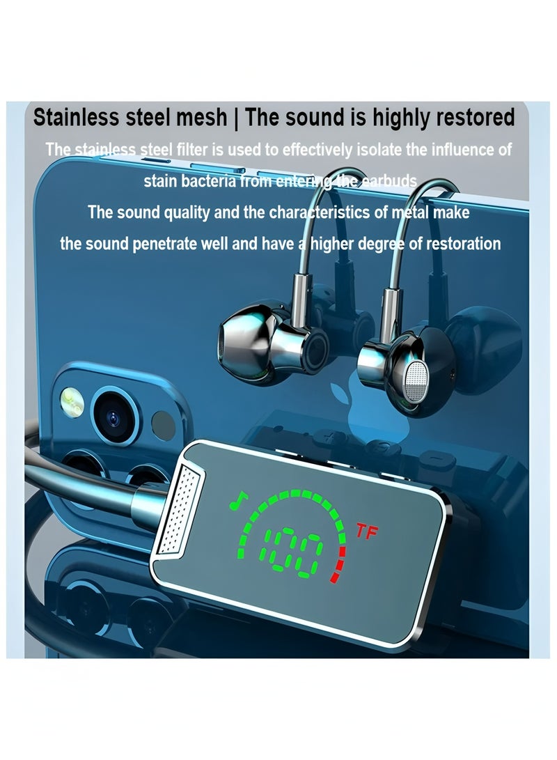 Flyview Bluetooth Wireless Headphones Bluetooth Neckband Earphones LED Display Hifi 9D Stereo Sports Headset Long PlayTime Handsfree - Image 3