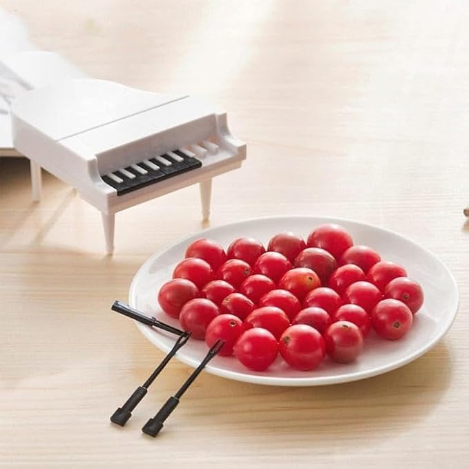 Jigva Creative Piano Fruit Forks Set Food Sticks for Dessert Fruit Snack Picking Kitchen Dining Tools 10 PC Set - Image 4