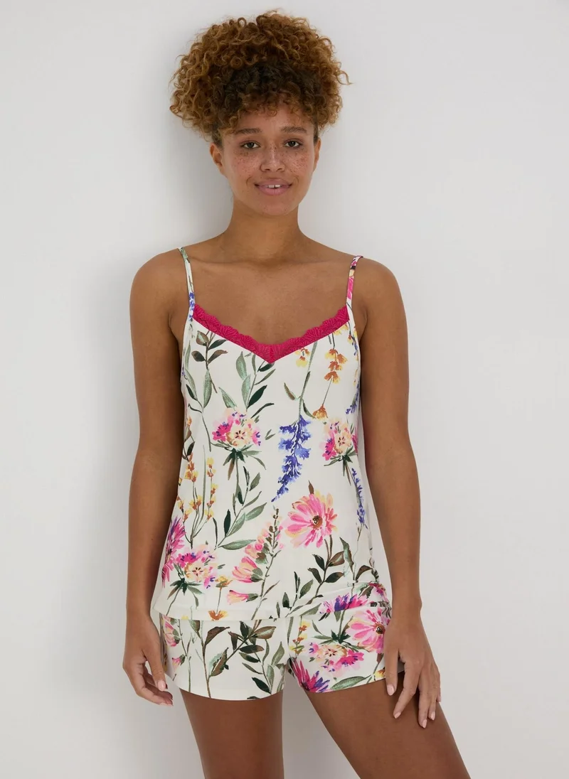 Matalan Cream Floral Pyjama Bottoms