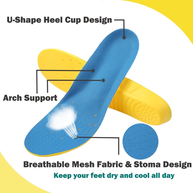 Basmile Shoe Insoles, Orthotic Insoles, Memory Foam Insoles Providing Great Shock Absorption and Cushion, Best Insoles for Men and Women for Everyday Use (M) - Image 4