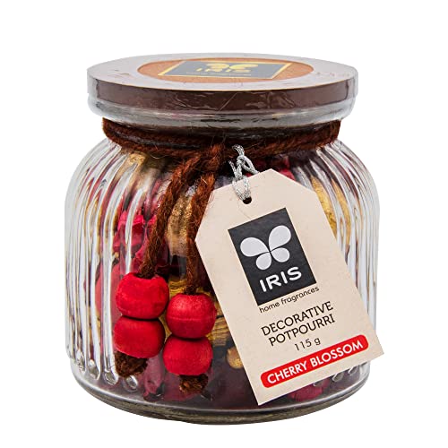 IRIS Decorative Potpourri in a Beautiful Ombre Jar with Wooden lid -Fragrance - Cherry Blossom - Image 2