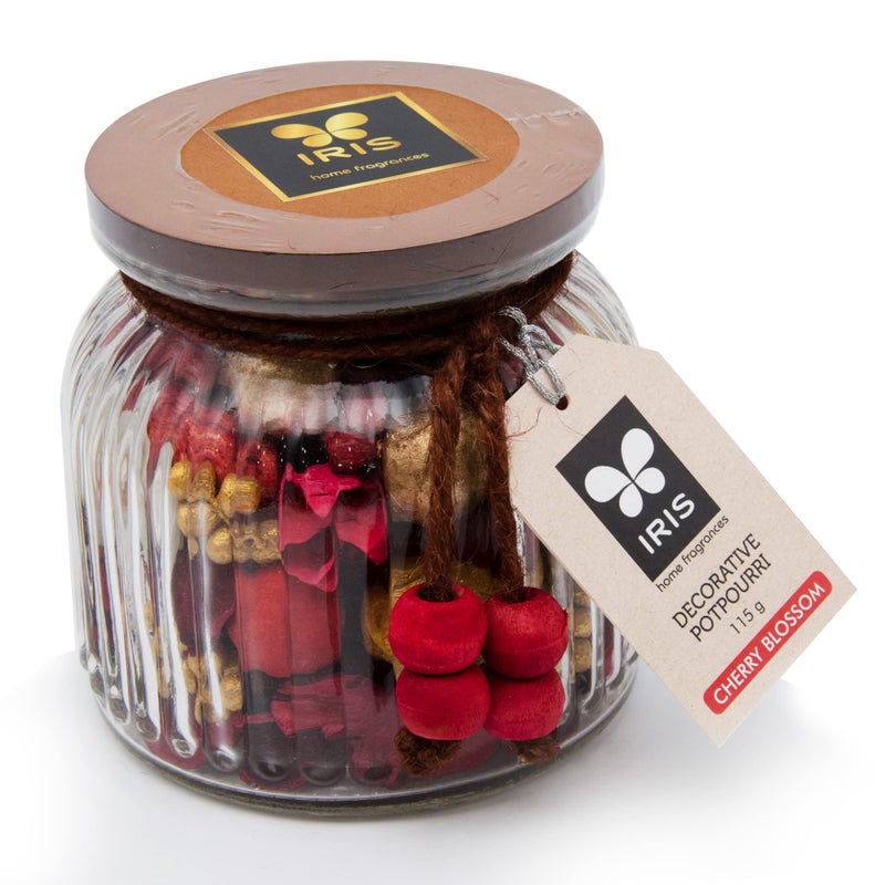 IRIS Decorative Potpourri in a Beautiful Ombre Jar with Wooden lid -Fragrance - Cherry Blossom - Image 5