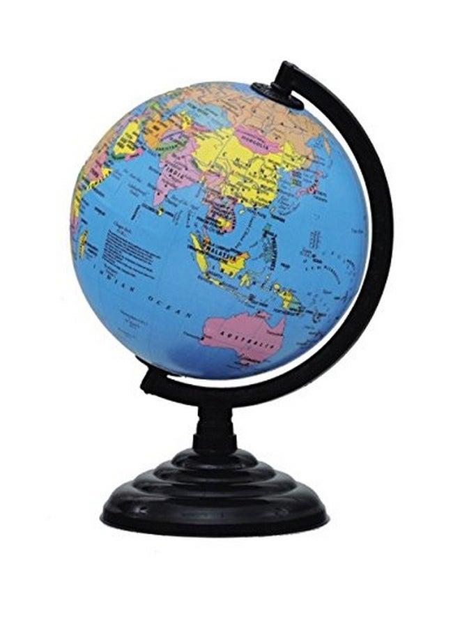 GLOBUS 505 5 Inches /12.8 Cm Diameter and 7.9 Inches /20 Cm Height Rotating World Globe With A.B.S Polymer Moulded Arc and Base Laminated Globe Surface with Time Scales and Informative Globe Reading