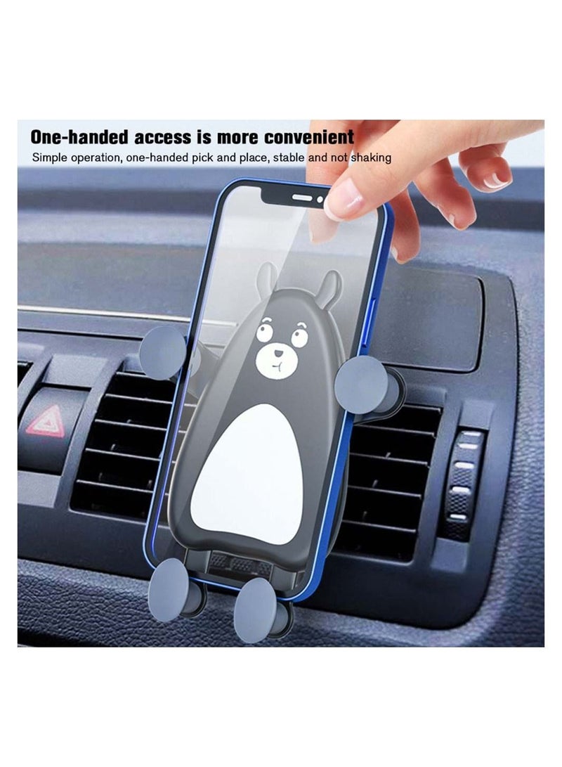 Y&D Car Phone Holder Cute Bear Mount for Air Vent Gravity Mobile Easy Clamp All Phones - Image 2