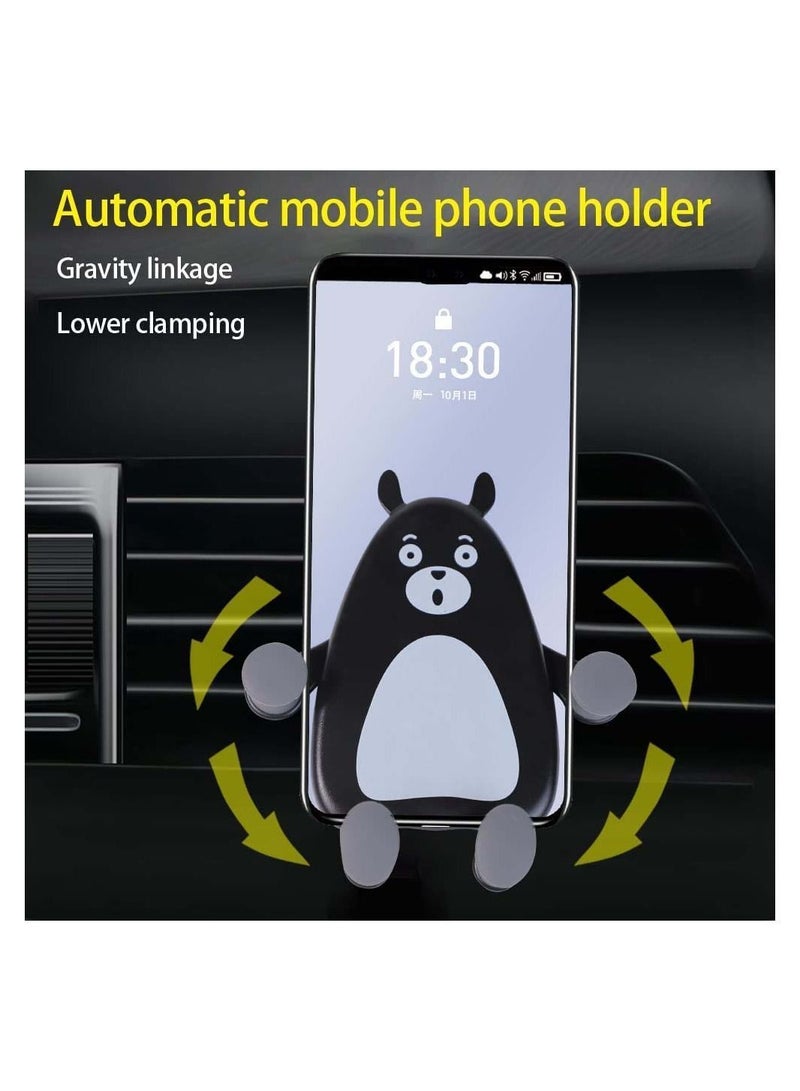 Y&D Car Phone Holder Cute Bear Mount for Air Vent Gravity Mobile Easy Clamp All Phones - Image 3