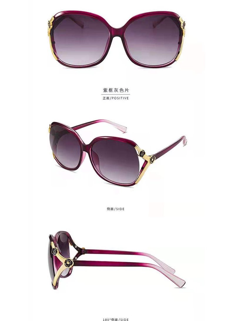 general Women's Oversized Polarized Sunglasses Ladies Large Tone Classic Fox Retro Versatile Sunglasses - Image 2