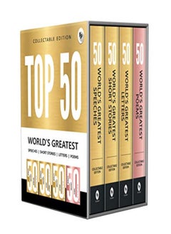 Top 50 World S Greatest Short Stories Speeches Letters & Poems Collectable Edition Box Set Of 4 by Various Paperback