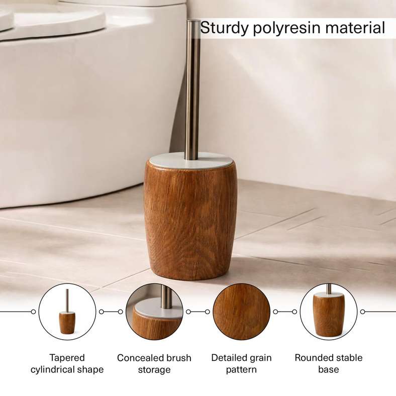 Pan Home Natural Oakroot Toilet Brush Holder - Image 4
