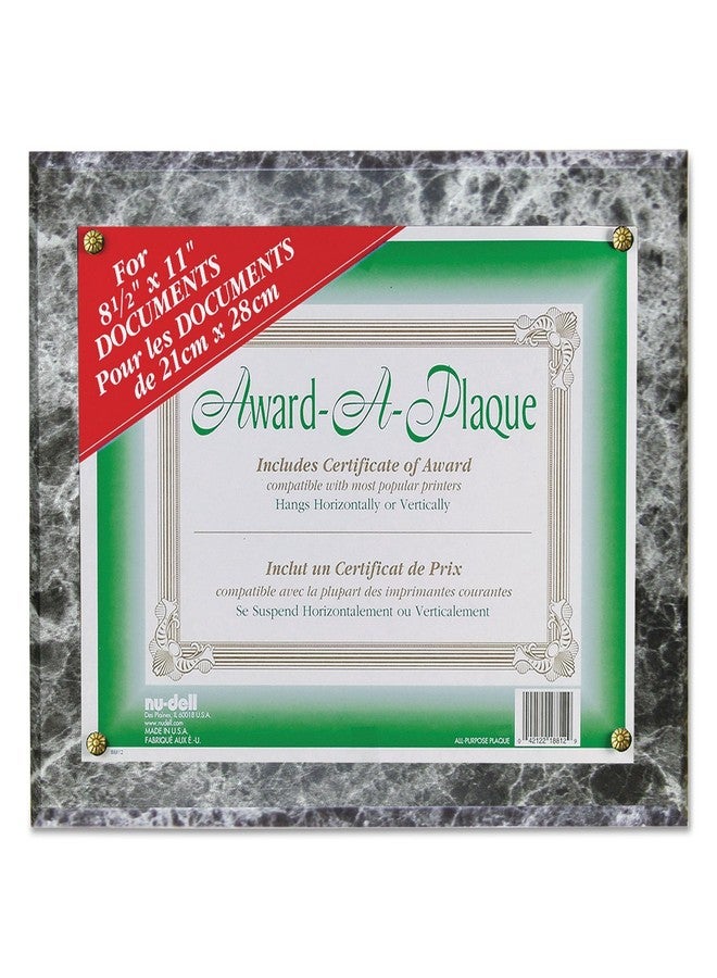 NuDell Award Plaque Frame for Diplomas, Certificates, or Licenses, Certificate Frame for Documents, Black Marble - Image 1