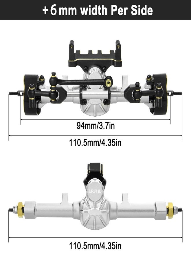 LRFHL SCX24 Axle Front and Rear RC Axle +6mm Extended 50° Max. Steering Angle for Axial SCX24 Deadbolt C10 JLU Gladiator Bronco 1/24 RC Crawler Upgrade (Silver) - Image 2